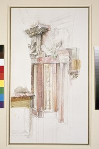 Pilaster på fasaden til Sant Anastasia, Verona, juni 1869 (wc & kroppsfarge over grafitt på papir, noen linjer regjerte)