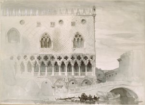 Utsiden av hertugpalasset, Venezia, 1852 av John Ruskin