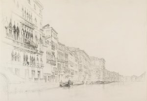 Utsikt fra Palazzo Bembo til Palazzo Grimani, Venezia, mai - juni 1870 av John Ruskin