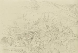 Utsikt over Luzern ovenfra, oktober – desember 1861. av John Ruskin