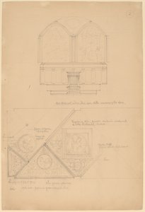 Studie av en altertavle og takpaneler av John Russell Pope