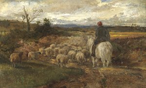 A Sussex Lane, 1872 (olje på papir lagt på lin)