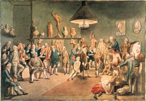 Akademikerne ved The Royal Academy i London, kopiert etter et maleri av Johann Zoffany (1733-1810)