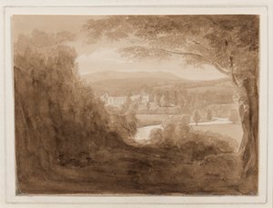 Bolton Abbey, Yorkshire, 25.–27. oktober 1824 (blyant, pensel og sepiablekk på papir)