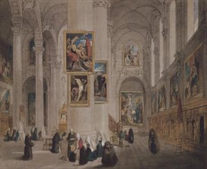 Interiør i en kirke ved St. Rombaut Malines