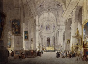 Interiøret i St. Sulpice-kirken, Paris,