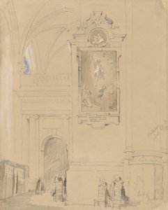 The Tomb of Hendrick van Balen (1575-1632), Antwerpen, 7. september 1832 (grafitt med wc på oransje papir)