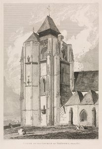 Arkitektoniske antikviteter i Normandie (Vol. II), Pl. 66: Tower of the Church of Tréport, nær Eu av John Sell Cotman