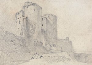 Beeston Castle, Cheshire: inngang til slottet av John Sell Cotman