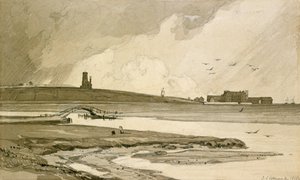 Blakeney Church og Wiveton Hall, 1818 av John Sell Cotman