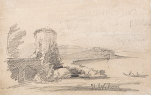 Bridge and Tower, etter Richard Wilson av John Sell Cotman