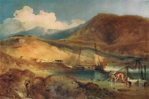 Cader Idris, fra Barmouth Sands, 1800-tallet av John Sell Cotman