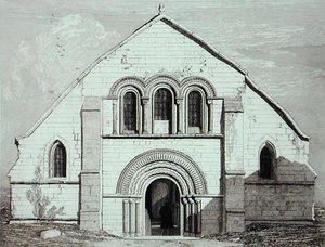Church of LEry, nær Pont de LArche, utgitt 1820 av John Sell Cotman