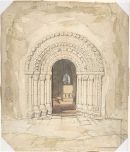 Døråpning, Heckingham kirke av John Sell Cotman