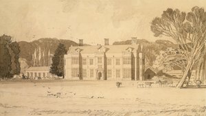 Felbrigg Hall, Norfolk, 1818 (blyant og grå vask på papir) av John Sell Cotman