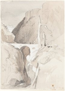 Kløft med trestubber av John Sell Cotman