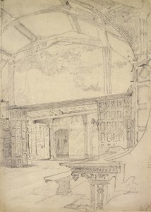 Interiør i Great Hall, Little Moreton Hall, Cheshire av John Sell Cotman