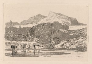 Liber Studiorum: Plate 21, View in North Wales, 1838. av John Sell Cotman