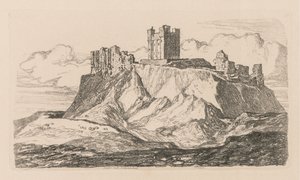 Studiebok: Plate 30, Bambro Castle, Northumberland, 1838 av John Sell Cotman