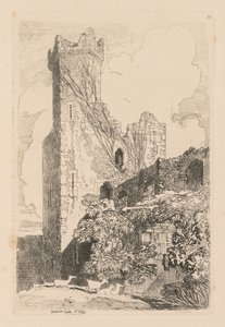 Liber Studiorum: Plate 32, Caernarvon Castle, N. Wales, 1838 av John Sell Cotman