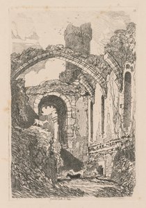Studiebok: Plate 33, Conway Castle, N. Wales av John Sell Cotman