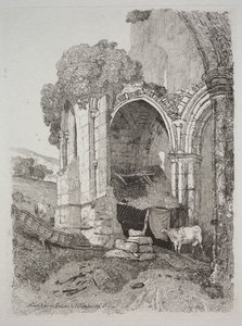 Rievaulx Abbey, Yorkshire, 1810. av John Sell Cotman