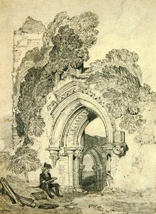 Romansk ruin (blyant på papir) av John Sell Cotman
