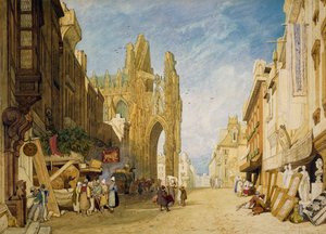 Gatescene i Alencon, Normandie av John Sell Cotman