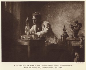 Alfred Gilbert , engelsk billedhugger (fotogravyr) av John Seymour (after) Lucas