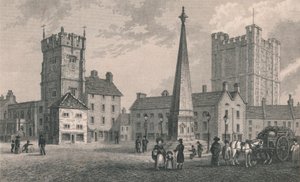 Market Place Richmond, Trinity Church og Keep of Richmond Castle, 1831