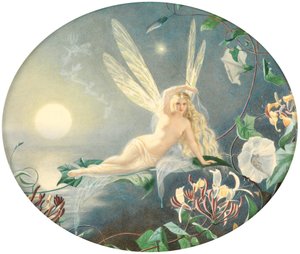Fe som hviler på et blad, ca. 1860