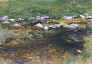 Brook and Meadow, ca. 1907 (wc, gouache og grafitt på hvitt vevd papir) av John Singer Sargent