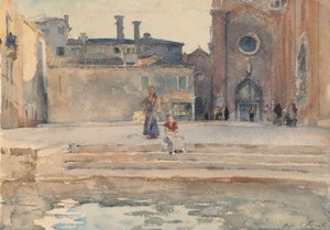 Campo dei Frari, Venezia, ca. 1880. av John Singer Sargent
