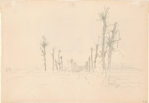 Ødelagt landskap [verso] av John Singer Sargent