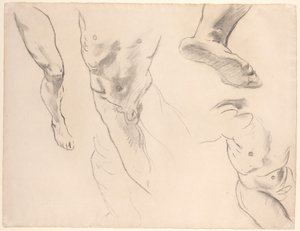 Figurstudier av en naken ungdom av John Singer Sargent