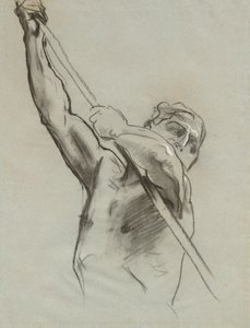 Mannlig torso med stang, 1890-1900. av John Singer Sargent