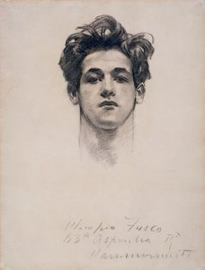 Olimpio Fusco, ca. 1900-10 (kull og stubbe på papir) av John Singer Sargent
