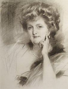 Portrett av en kvinne, etter 1900 (kritt på vevd papir) av John Singer Sargent