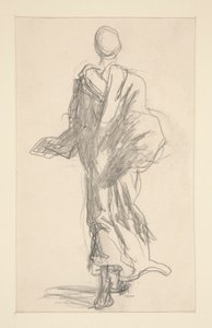 Sett bakfra av en drapert figur av John Singer Sargent
