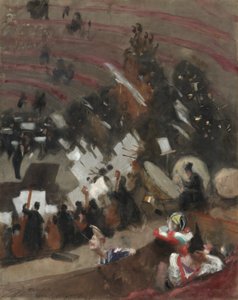 Øving av Pasdeloup Orchestra på Winter Circus, ca. 1879. av John Singer Sargent