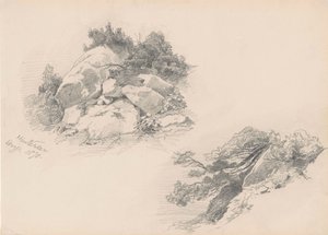 Rocks and Brush, Hintersee, Tyskland, 1871 (grafitt på vevpapir) av John Singer Sargent