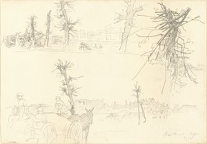 Soldater i et ødelagt landskap [recto], 1918. av John Singer Sargent