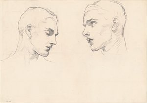 Studier av en manns hode, ca. 1875. av John Singer Sargent