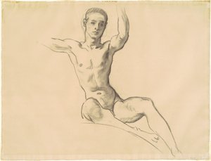 Studie for figur over "Musikk" av John Singer Sargent