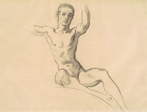 Studie for figur over musikk, 1919-1920. av John Singer Sargent