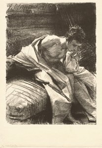 Studie av en sittende mann, 1895. av John Singer Sargent