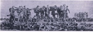 Påkledningsstasjonen. Skader fra Mustard Gas, fra British Adventure utgitt av Collins, 1947 av John Singer Sargent