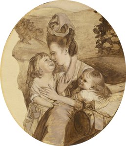 Skisse for The Copley Family av John Singleton Copley