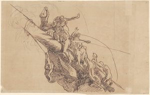 Studie for "The Defeat of the Floating Batteries at Gibraltar" av John Singleton Copley