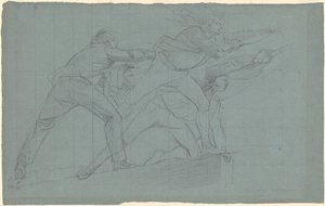 Studie for "The Defeat of the Floating Batteries at Gibraltar" av John Singleton Copley